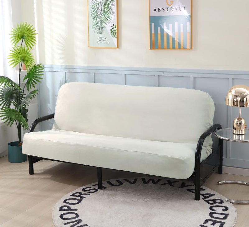 OctoRose Full Size 54x75x8 inch 3 Side Zipper Classic Soft Micro Suede Futon Cover Sofa Daybed Mattress Slipcover (Khaki, Full Size) - Image 2